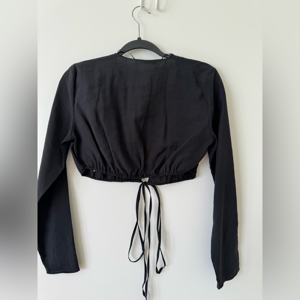 ZARA V-Neck Wrap Shirt - Picture 4 of 5